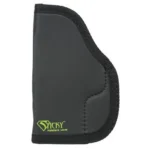 Sticky Holsters Short Sticky Pocket Holster, grey holster with black edging in side view