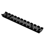 Tactical Solutions 15 MOA Scope Rail, black angled top view showing slots and mounting holes