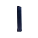 KCI USA Glock Gen 2 magazine, black extended magazine shown upright from the side