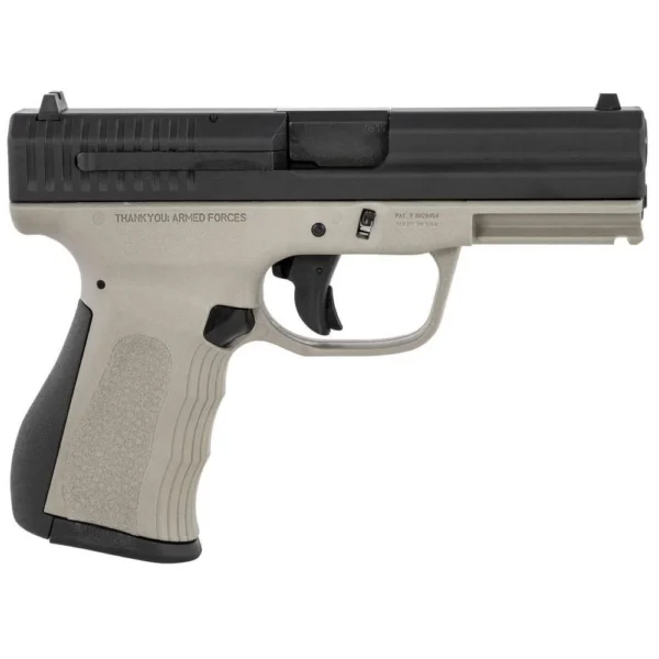 FMK Firearms Inc. FMK Firearms 9C1G2 FAT Handgun 9mm 14/rd 4" Barrel Titanium Grey Grip with Black Slide