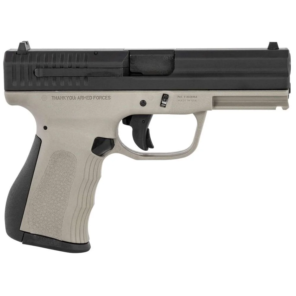 primary-55771 FMK Firearms Inc. FMK Firearms 9C1G2 FAT Handgun 9mm 14/rd 4" Barrel Titanium Grey Grip with Black Slide