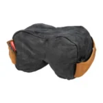 Birchwood Casey Steady-Shot Foxtrot Bag, side view in black with tan end panels