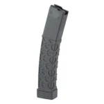 Grand Power MAGAZINE GPWR STRIBOG 9MM 30RD CRVD black curved magazine, angled side view