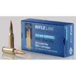 Prvi Partizan PPU 6.5 GRENDEL 120GR HPBT, blue ammunition box with three cartridges