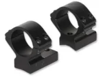 Talley Lightweight Alloy Scope Mounts, pair of black low rings in angled view