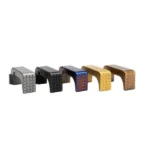 SHIELD MAG CATCH FOR GLK 43X/48 GRAY lineup of five textured magazine catches in assorted colors