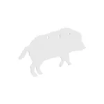 Birchwood Casey AR500 Silhouette Plate Target pale gray boar-shaped front view