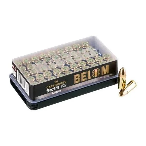 BELOM 9MM 124GR FMJ BRASS 50/1000