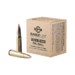 TRZ Trading Inc. PPU Rangeline Ammunition, tan box with two brass cartridges