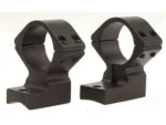 Talley Lightweight Alloy Scope Mounts, two black rings in angled front view with high bases