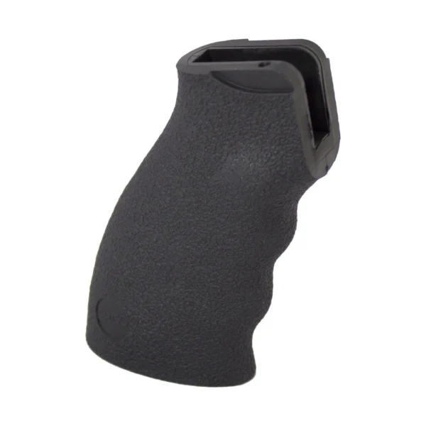 ERGO 2 FLATTOP AR15/AR10 SUREGRIP, black textured pistol grip in angled side view