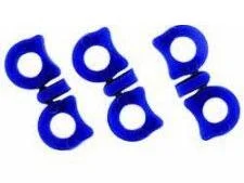WILSON REPLACEMENT SHOK-BUFF 1911 6P six blue ring-shaped buffers, top view