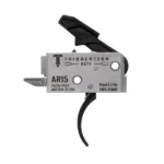 TriggerTech AR Duty Trigger two-stage curved black trigger, side view in silver housing