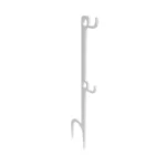 Birchwood Casey Double Hook Steel Target Hanger Ground Stake - White, front view with two hooks