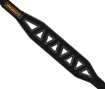 MUDDY NIMBUS UL sling, black diagonal view with triangular cutouts and orange logo