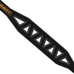 MUDDY NIMBUS UL sling, black diagonal view with triangular cutouts and orange logo