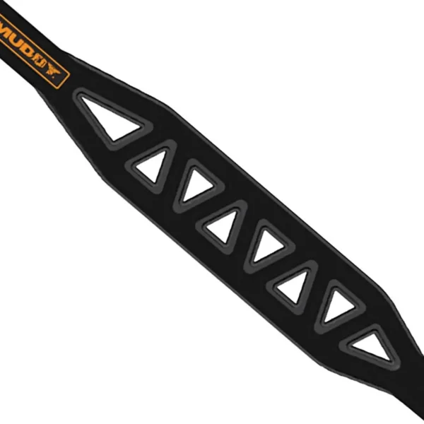MUDDY NIMBUS UL sling, black diagonal view with triangular cutouts and orange logo