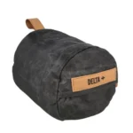 Birchwood Casey SteadyShot Delta+ black shooting rest bag with tan label and carry loop