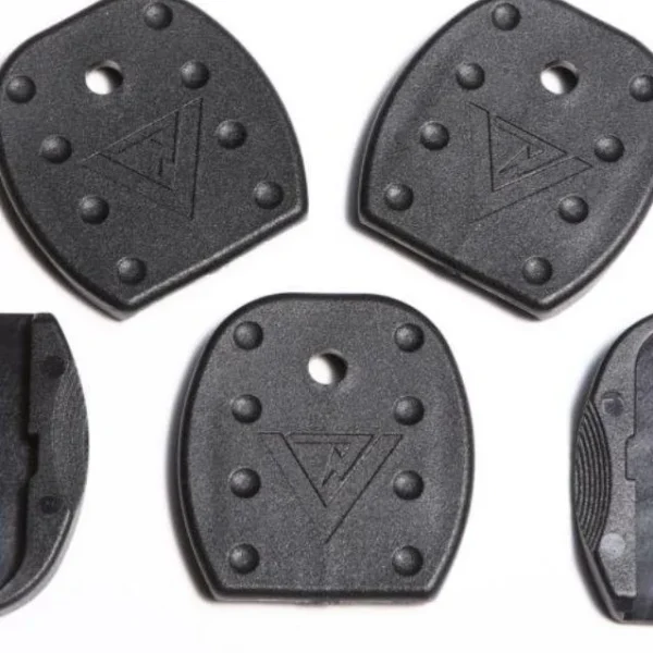 TangoDown Vickers Tactical Magazine Floor Plates, five black plates shown from top