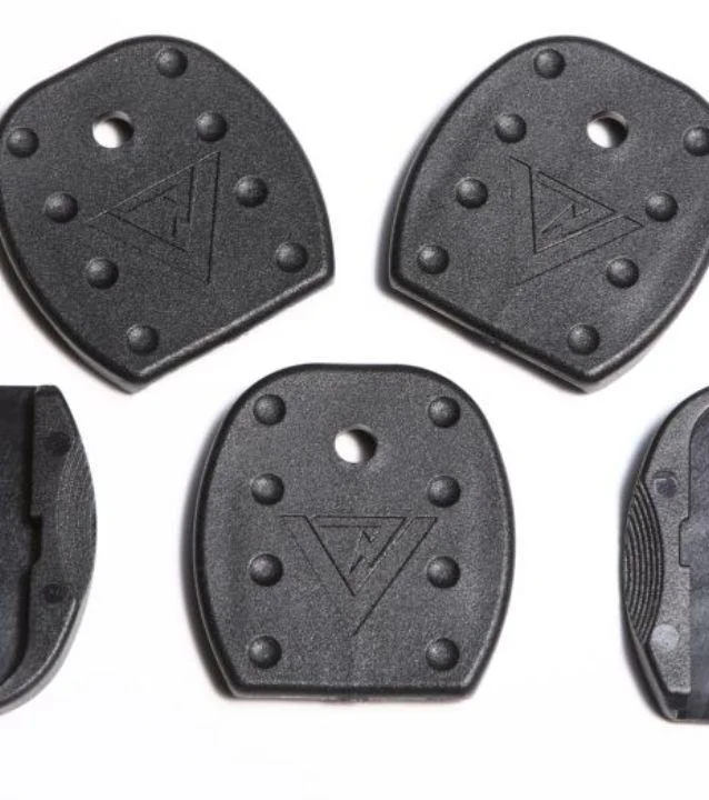 primary-55979 TangoDown Vickers Tactical Magazine Floor Plates, five black plates shown from top
