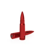 Birchwood Casey Duracap Training Rounds red training rounds, one upright and two lying down
