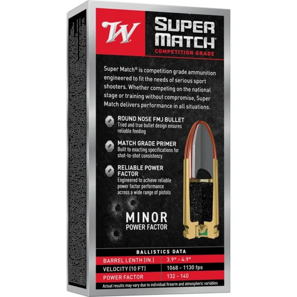Winchester Ammunition WIN SUPER MATCH 9MM 124GR RN 50/500