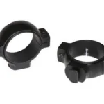 Burris Signature Universal Dovetail scope rings, two black rings in angled front views