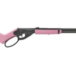 Daisy 1999 pink and black left-side view with lever action and pink stock and forearm