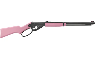 Daisy 1999 pink and black left-side view with lever action and pink stock and forearm