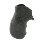 Pachmayr PKMYR DIAMOND PRO GRP RUGER LCR, black side view with textured finger grooves