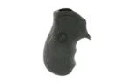 Pachmayr PKMYR DIAMOND PRO GRP RUGER LCR, black side view with textured finger grooves