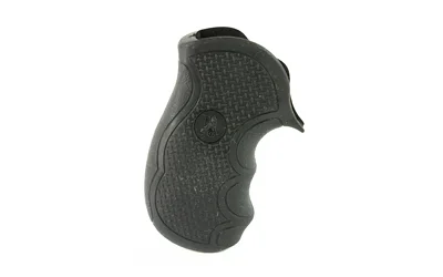 primary-5689 Pachmayr PKMYR DIAMOND PRO GRP RUGER LCR, black side view with textured finger grooves