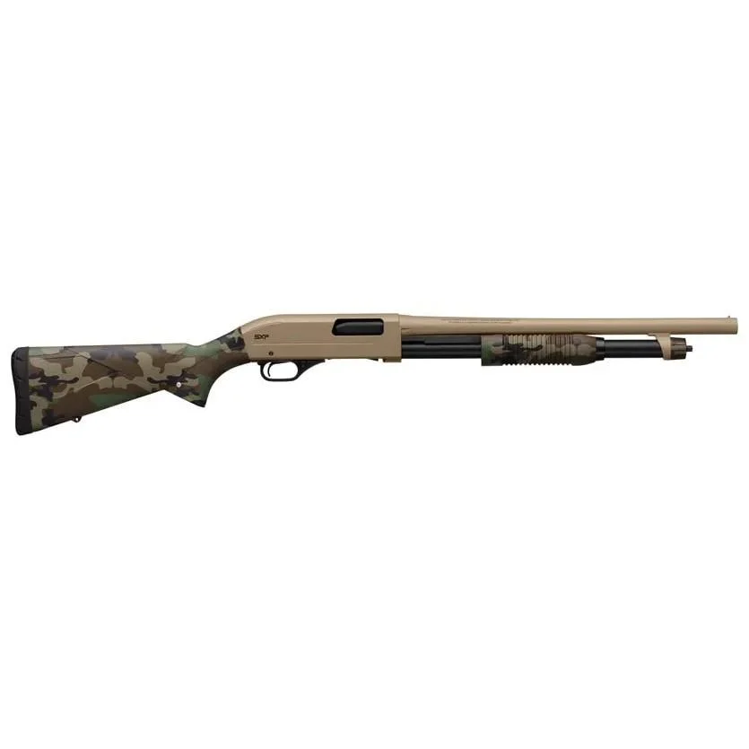 primary-571 Winchester Repeating Arms / Browning Winchester SXP Defender Shotgun 20 ga 3" Chamber 5rd Magazine 18" Barrel FDE Woodland