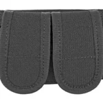 Uncle Mike's Universal Double Speedloader Case, black front view with two flap closures