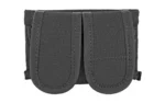 Uncle Mike's Universal Double Speedloader Case, black front view with two flap closures
