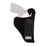 Uncle Mike's U/M INSIDE PANT HLSTR BLK SZ 15 LH black side view with belt clip and pistol outline