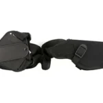 Uncle Mike's U/M VERT SHLDR HLSTR SZ 2 BLK RH black holster laid flat with straps and pouch
