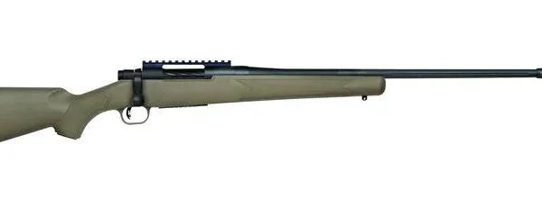 Mossberg & Sons Inc. PATRIOT PREDATOR, right-side view with green stock, black rail and barrel