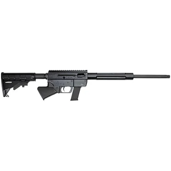 Just Right Carbine Gen 3 CA Legal Takedown, black carbine in right-side view with adjustable stock
