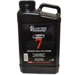 Alliant Reloder 7 Rifle Powder, black handled container with front label