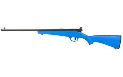 Savage Arms SAV Rascal F-SR, right-side view with bright blue stock and black barrel