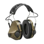 3M/Peltor PELTOR COMTAC VIII DEFENDER coyote brown headset, angled front view with boom mic