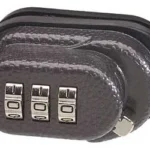 MASTERLOCK TRIG LOCK COMBINATION NCA, black lock with three number dials in angled view