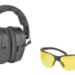 CHAMPION SHOOTING EYE/EAR COMBO, black earmuffs with yellow-lens shooting glasses