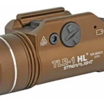 Streamlight TLR-1 HL FDE Brown weapon light, side view with round lens and control switch