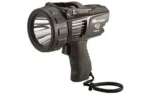 Streamlight WAYPOINT 300 flashlight, black angled view with pistol grip and wrist strap