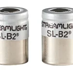 Streamlight STRMLGHT SLB2 BATTERY 2PK two silver cylindrical batteries shown upright