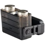 Streamlight SLB2 black battery charger, angled view with two silver-topped charging bays
