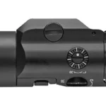 Streamlight TLR-VIR II black weapon light, left side view with adjustment controls