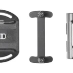 Streamlight SL-SIDESADDLE USB hat light, black rear view with mounting plate and strap